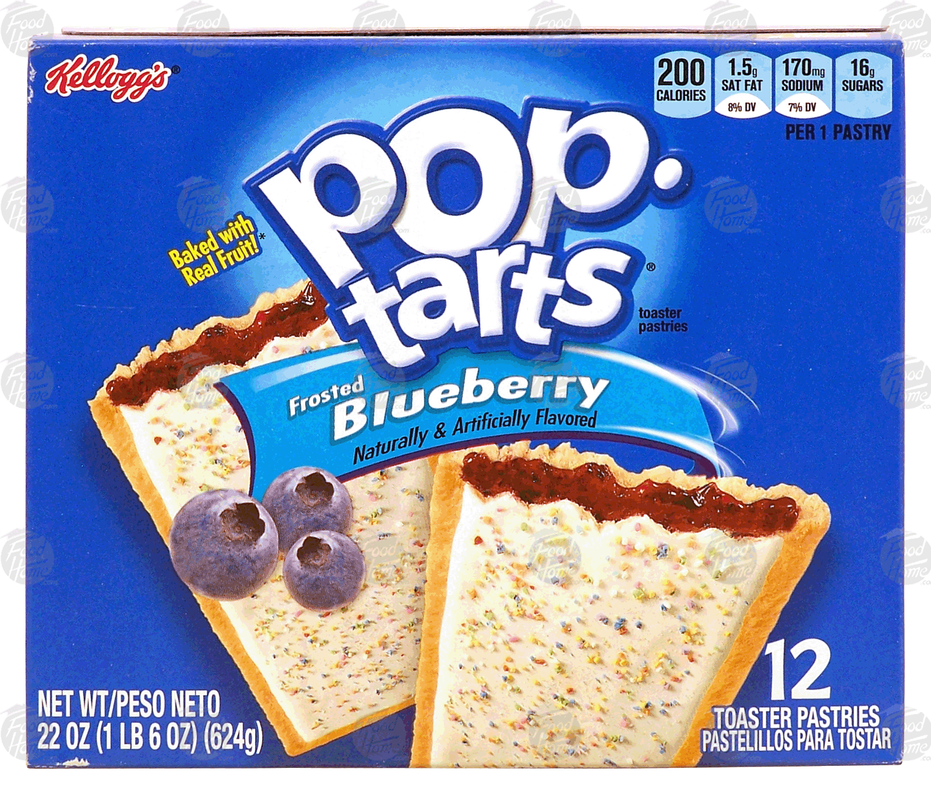 Kellogg's Pop-tarts frosted blueberry toaster pastries, 12-count family pack Full-Size Picture